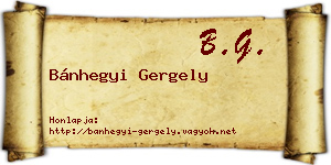 Bánhegyi Gergely névjegykártya