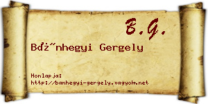 Bánhegyi Gergely névjegykártya